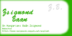 zsigmond baan business card